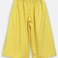 Ahalyaa Yellow Viscose Rayon Printed Kids Top & Palazzo Sets With Jacket For Girls | Swadesiicart