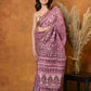 Very Much Indian Handblock Printed Cotton Saree With Natural Dyes - Pink | Swadesiicart
