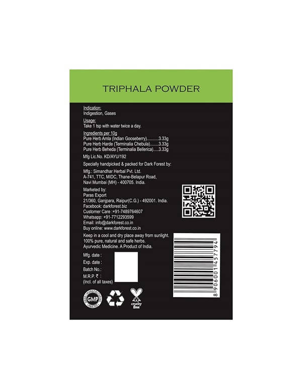 Dark Forest Triphala Powder | Swadesiicart