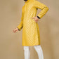 Anaita Yellow Embroidered Rayon Straight Kurta