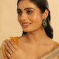 Nuyug 22K Gold Plated Arc Kundan Ruby Drops Necklace | Swadesiicart