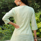 Juniper Women's Green Cotton Dobby Solid Embroidered Straight Tunic | Swadesiicart