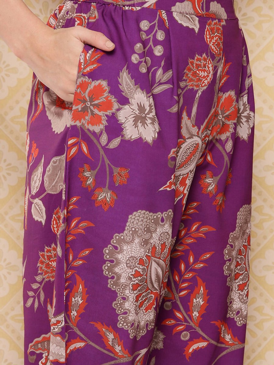 Ahalyaa Women's Traditional Wear Co-ods - Purple | Swadesiicart