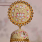 Beige Round Shape Ethnic Meenakari Jhumki Earrings By House of Ree - Swadesiicart