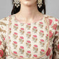 FIORRA Women's Beige Pure Cotton Flared Kurta Pant With Dupatta - Swadesiicart