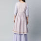 Ahalyaa Womens Powder Blue Crepe Floral Dress | Swadesiicart