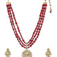Gold-Polished White Maroon Kundan Studded Beaded Handcrafted Jewellery Set - Ruby Raang - Swadesiicart