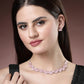 NVR Women's Pink Artificial Stones Studded Handcrafted Jewellery Set - Swadesiicart