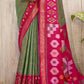 Shree Shyam Fashion Pochampalli Silk Mhendi Green Saree