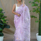 Vamsee Lavender Organza Saree - Swadesiicart