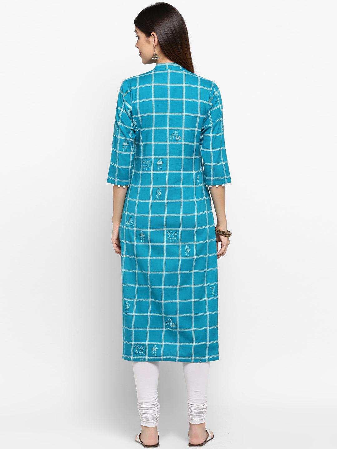 NOZ2TOZ Women Sky Blue Cotton Kurta (1Pc) - Swadesiicart