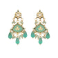 Nuyug 22K Gold Plated Lush Green Maang Tikka & Earrings Set | Swadesiicart