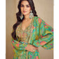 Anaita Green Real Chinon Stitched 3 Piece Suit with Printed & Embroidery hand work