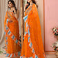 Partywear Designer Orange Net Fancy Saree - Dyuti | Swadesiicart