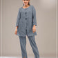 Anaita Grey Faux Georgette Readymade 2 Piece Set with Embroidery Work