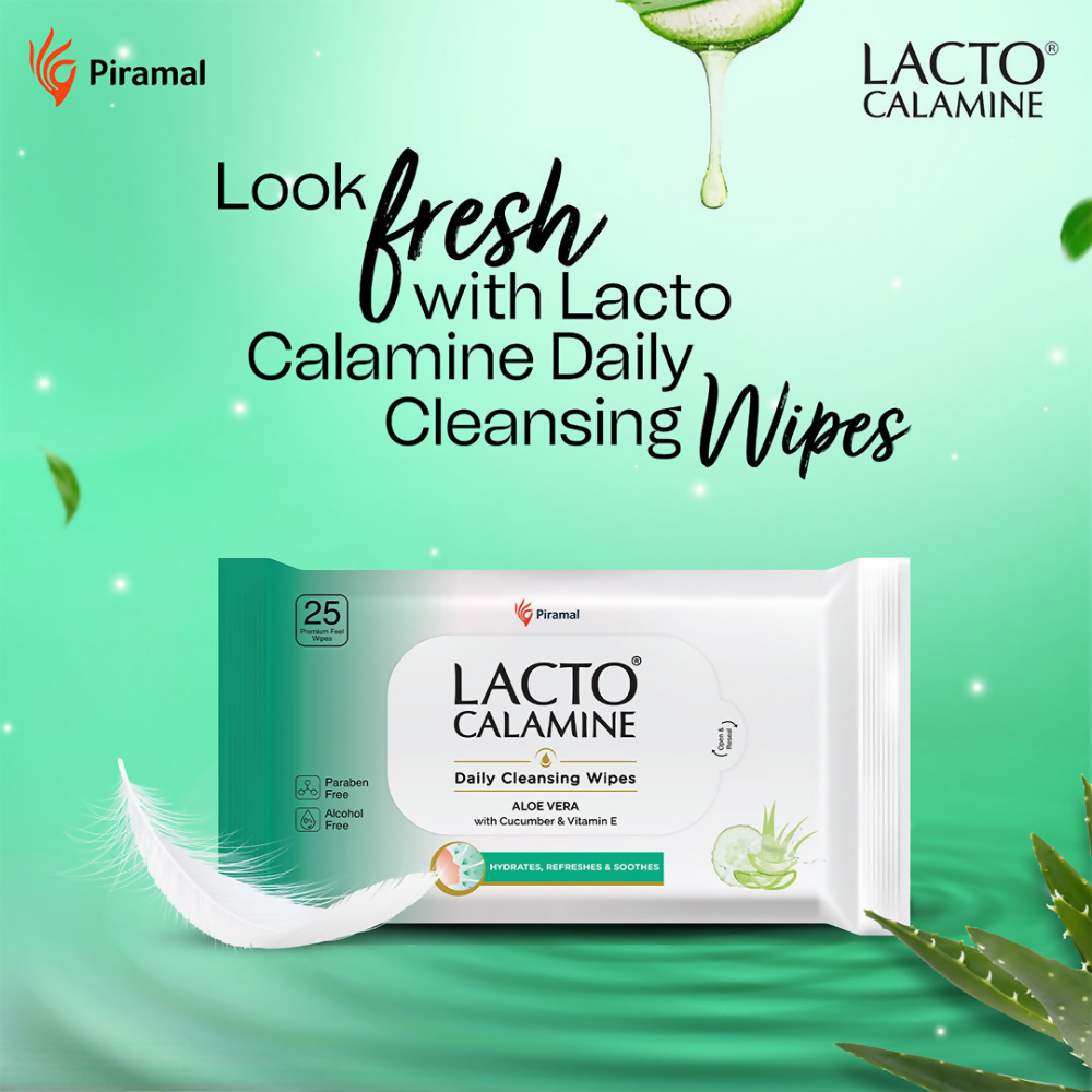 Lacto Calamine Daily Cleansing Face Wipes, Makeup Remover Wipes - Swadesiicart