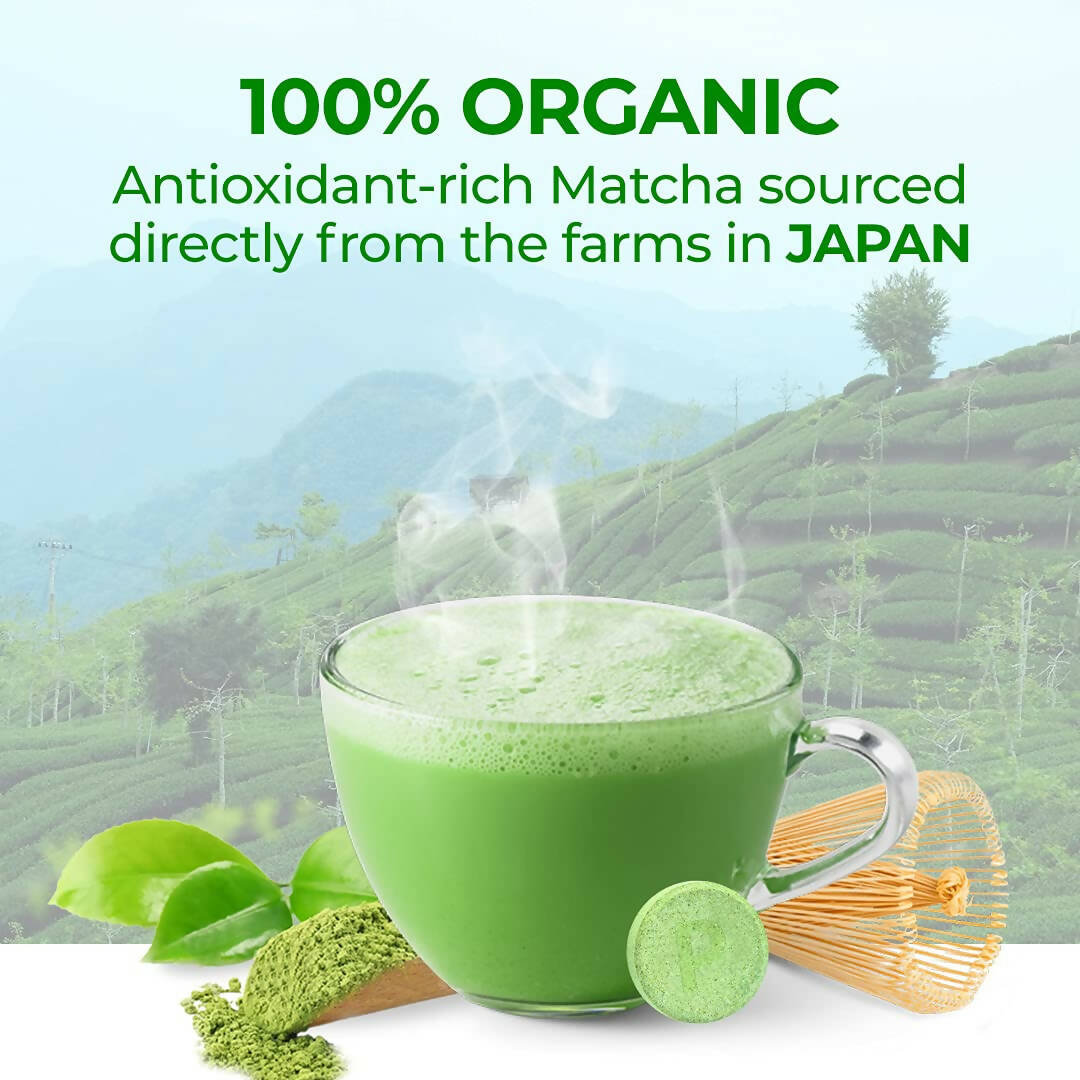 PLIX The Plant Fix Japanese Matcha Effervescent Tablets for Dark Circles - Lemon | Swadesiicart