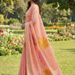 Shree Shyam Fashion Peach Linen Cotton Saree