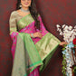 Lorenvalley Fashion Pink Cotton Woven Design Zari Meenakari Weaving Saree - Swadesiicart