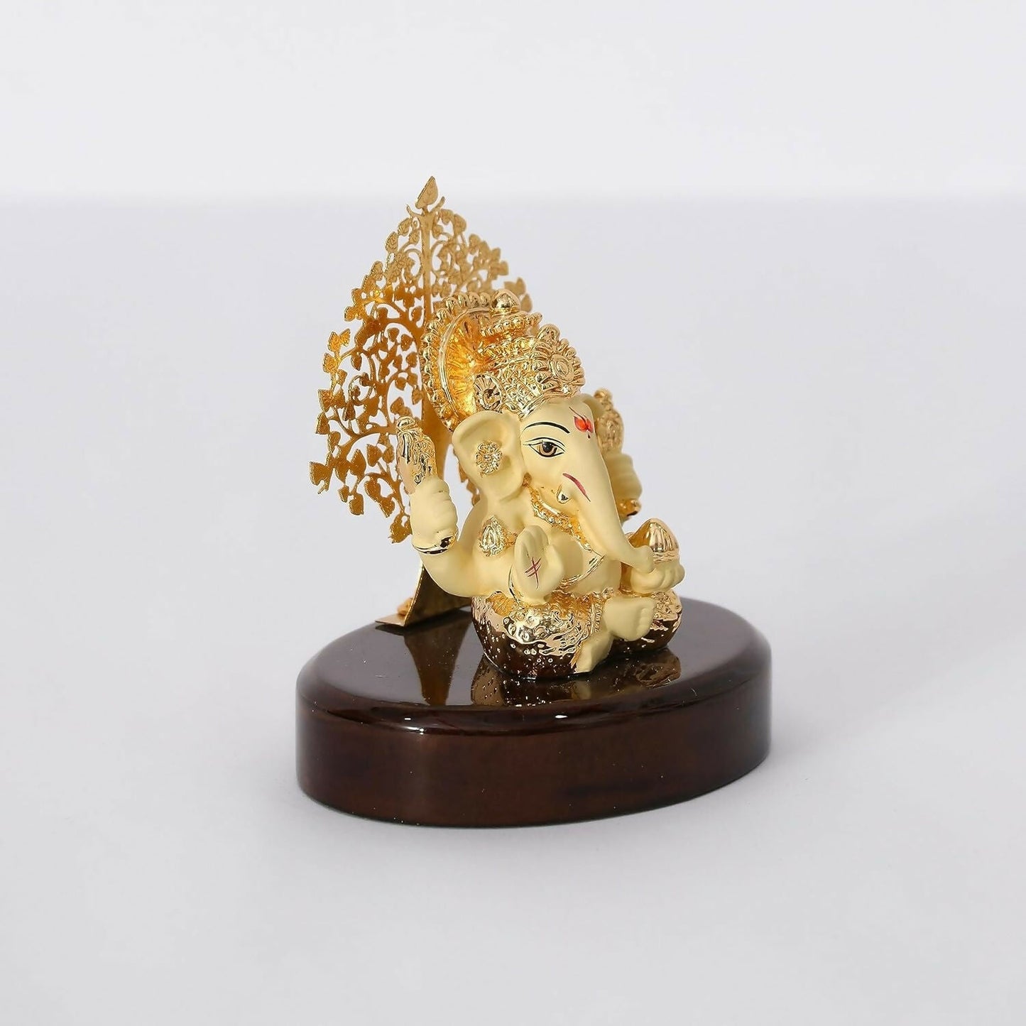 House Of Wemy Gold-Polished Lord Kalpavrikshya Tree Ganesha Idol - Swadesiicart