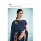 Blue Lycra sequence Saree with Unstitched Blouse Piece - Norita Elaura