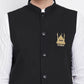 Even Apparels Black Pure Cotton White Kurta Sets With Eid Insignia Jackets PW66 | Swadesiicart