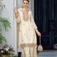 Anaita White Premium Embroidered Chinon Readymade Salwar Suit (Free Size)