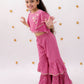 Lil Drama Khilkhilahat Pink Crop Top and Flare Pant Set For Girls | Swadesiicart