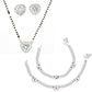 AanyaCentric Gold-Polished Mangalsutra Pendant Earring Set & Silver Plated Anklet