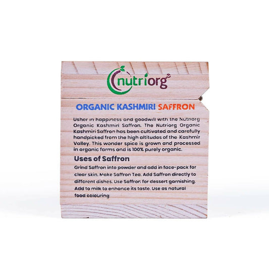 Nutriorg Certified Organic Kashmiri Saffron - Swadesiicart