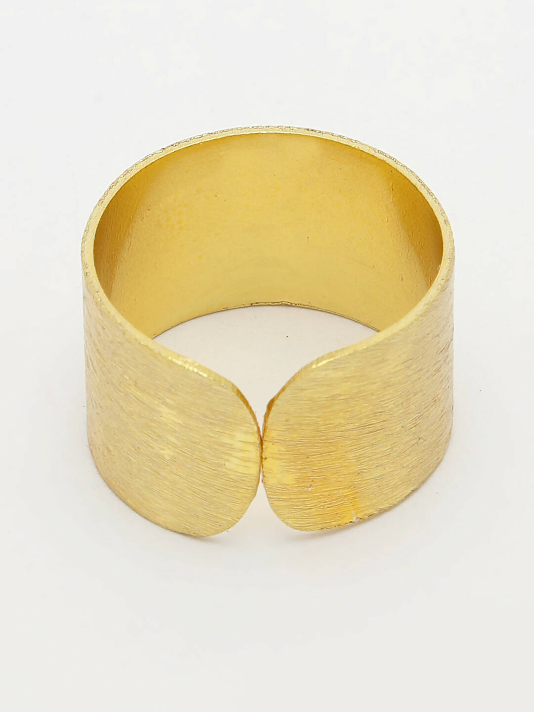 NVR Women Gold-Polished Solid Adjustable Finger Ring | Swadesiicart
