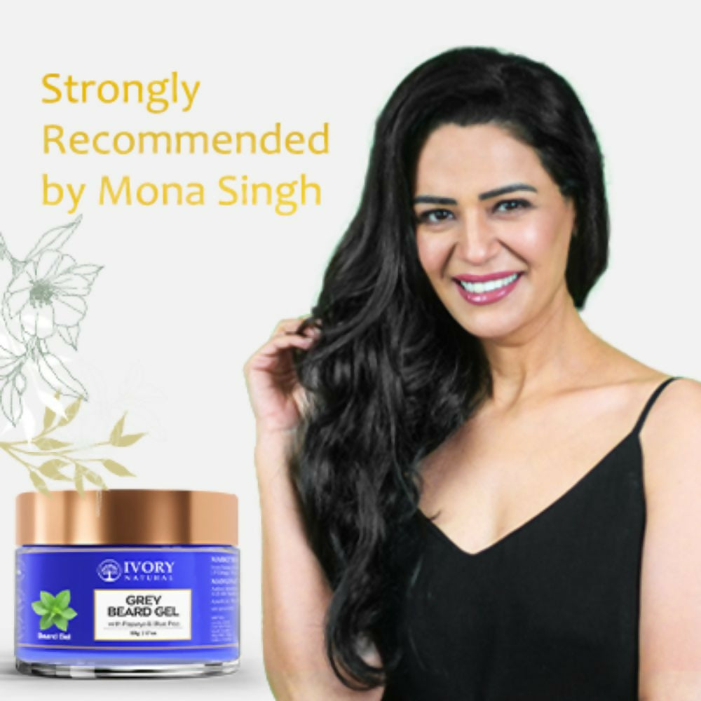 Ivory Natural Grey Beard Gel Restores Dark Shine & Vibrant Of Beard | Swadesiicart