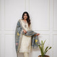The52 Off White Beautiful Embroidered Viscose Chanderi Fabric Straight Kurta Pant with Dupatta Set - Swadesiicart