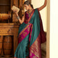 Blue Soft Banarasi Paithani Copper Zari Weaving Saree With Unstitched Blouse Piece - Jodha | Swadesiicart
