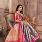 Anaita Lavender Tissue Silk With Zari Weaving Saree With Blouse