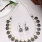 NVR Women's White Silver-Plated Choke Oxidized Necklace with Jhumka Earrings - NR Retail-NVR