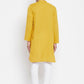 Even Apparels Yellow Pure Cotton Men's Sherwani Kurta With Open Front | Swadesiicart