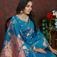 Lorenvalley Fashion Rama Soft Paithani Silk Woven Design Copper Zari Meenakari Weaving Saree - Swadesiicart