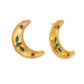 Nuyug 22K Gold Plated Green Lunar Earrings | Swadesiicart
