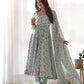 Joban Fashion Sky Kurta Set Organza Sequin Embroidery Work - Swadesiicart