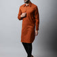Even Apparels Brown Color Pure Cotton Solid Men's Kurta With Shirt Collar (SLD1137) | Swadesiicart