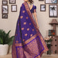 Joban Fashion Banarasi Navy Blue Woven Soft Silk Saree | Swadesiicart