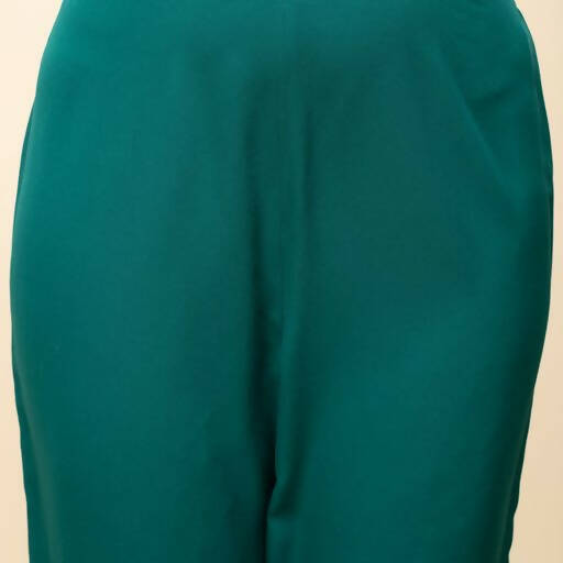 FIORRA Women's Teal Blue Crepe A-Line Kurta Pant with Dupatta - Swadesiicart