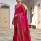 Vishnu Weaves Women's Pink Silk Woven Saree with Blouse - Swadesiicart