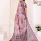 Joban Fashion Purple Floral Print pattern Banarasi Silk Sarees | Swadesiicart