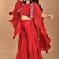 Morchari Women And Hand Embroidery Palazzo Set-Maroon - Swadesiicart