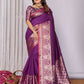 Joban Fashion Magenta Woven Banarasi Silk Sarees | Swadesiicart