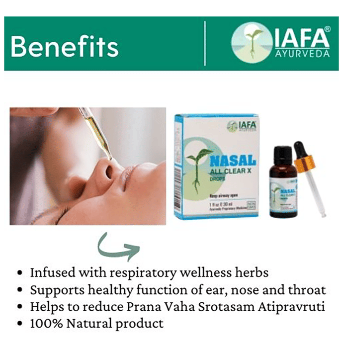 Iafa Ayuveda Nasal All Clear X Drop | Swadesiicart