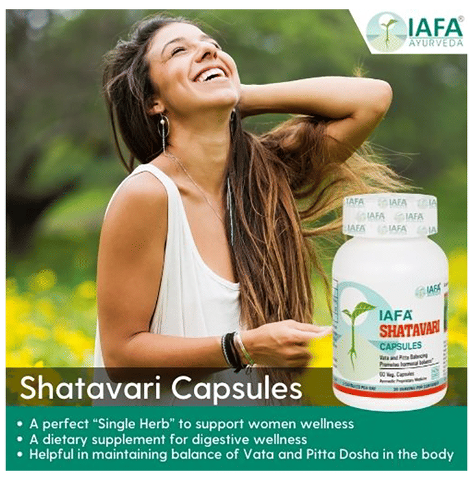 Iafa Ayuveda Shatavari Veg Capsules | Swadesiicart