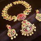 AD Ruby Peacock Bridal Jewelry Set